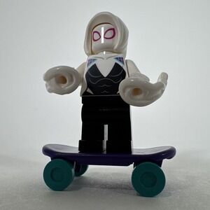 Lego Marvel Ghost Spider / Spider-Gwen, White Hood‎ Smooth Minifigure